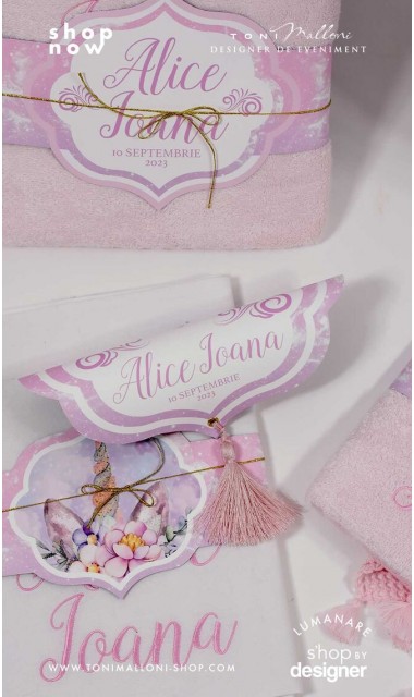 Trusou pentru fetite cu unicorn roz si turcoaz Unicorn roz bleu 7